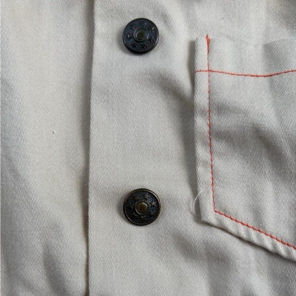 Vintage Kids Beige Button-Up Romper - Picture 3 of 4